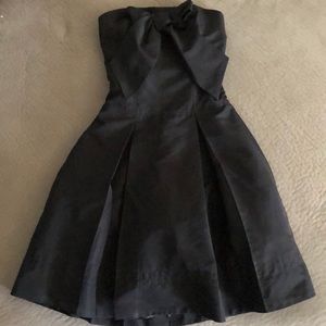 Black bow tie strapless dress